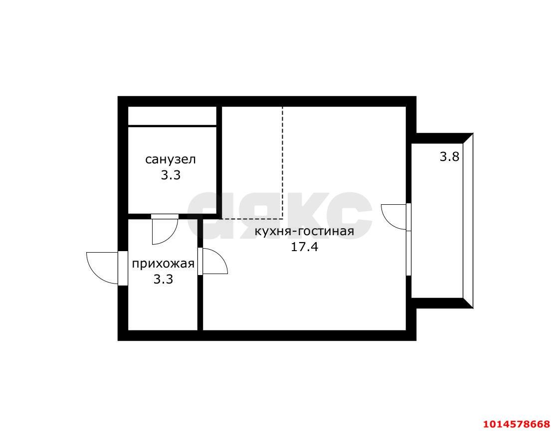 Фото №11: Студия 28 м² - Краснодар, Прикубанский внутригородской округ, мкр. жилой комплекс Спортивная Деревня, ул. Западный Обход, 42к5