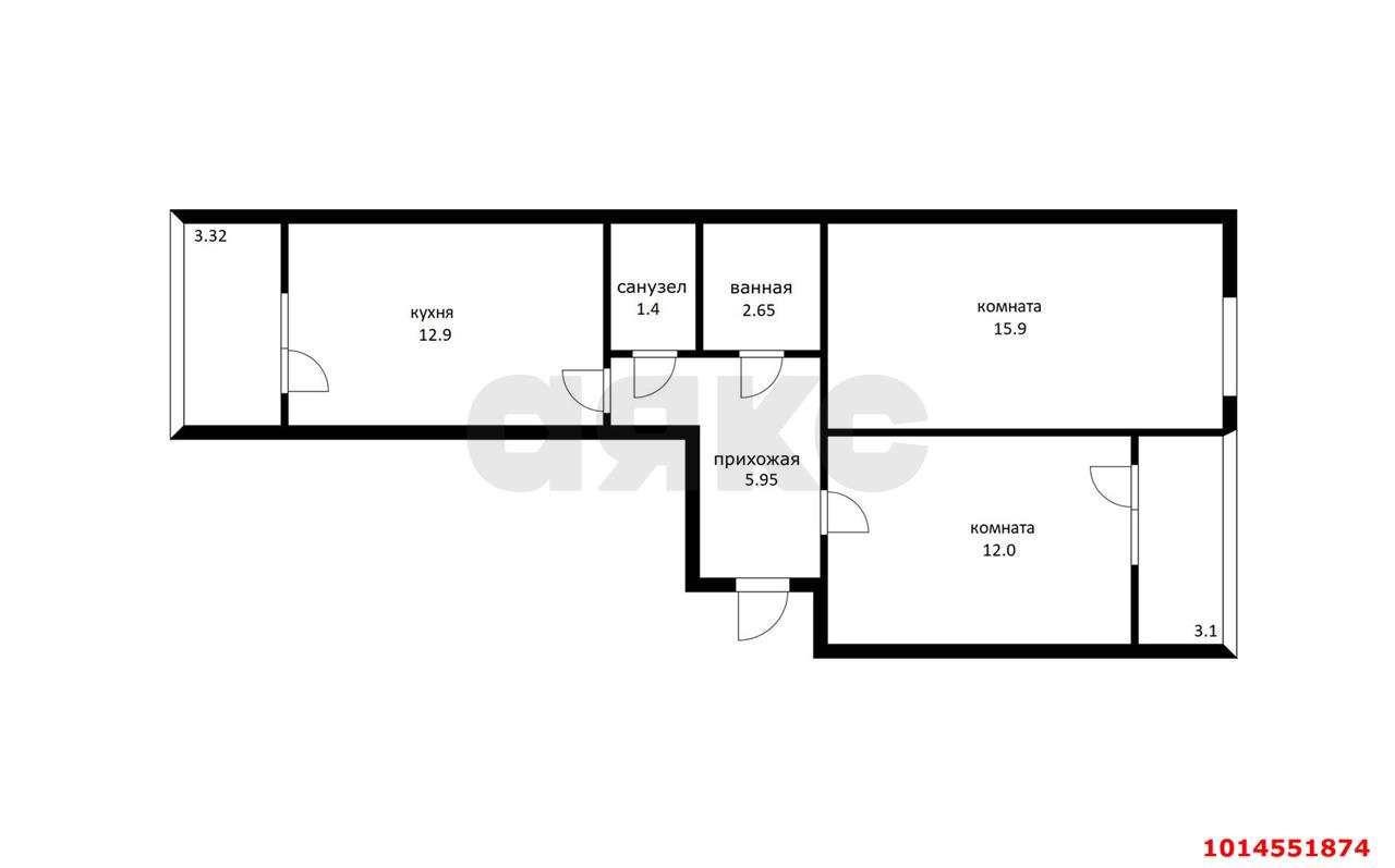 Фото №3: 2-комнатная квартира 52 м² - Краснодар, Славянский, ул. Заполярная, 39к6
