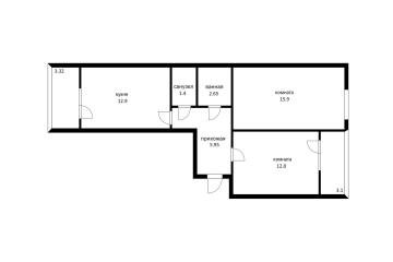 Фото №3: 2-комнатная квартира 52 м² - Краснодар, мкр. Славянский, ул. Заполярная, 39к6
