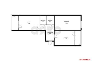 Фото №3: 2-комнатная квартира 52 м² - Краснодар, мкр. Славянский, ул. Заполярная, 39к6