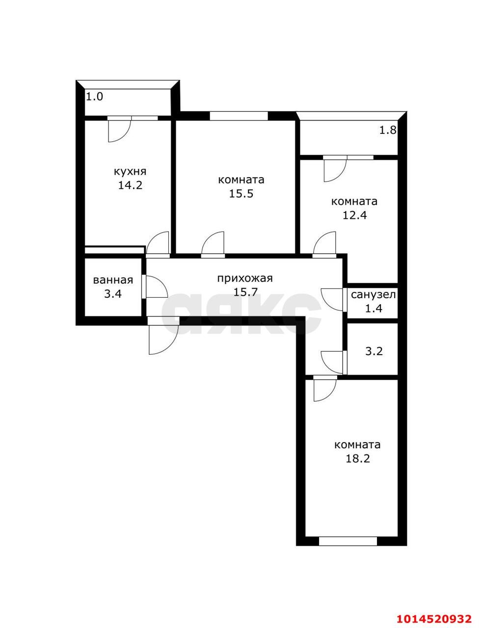 Фото №14: 3-комнатная квартира 90 м² - Краснодар, Почтовый, пр-кт имени писателя Знаменского, 20