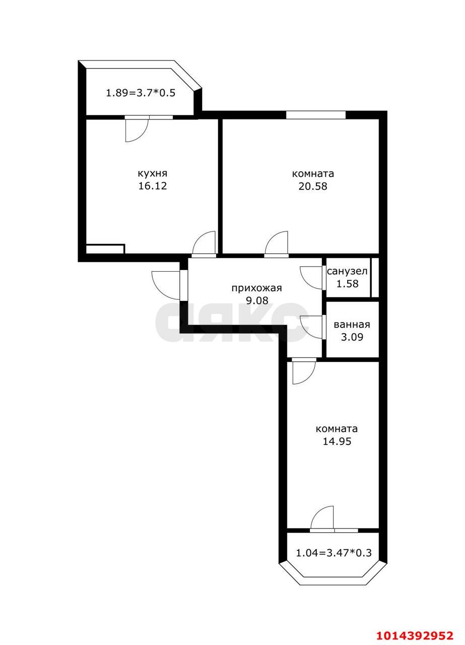 Фото №12: 2-комнатная квартира 68 м² - Краснодар, жилой комплекс Керченский, ул. им. Героя Сарабеева В.И., 5