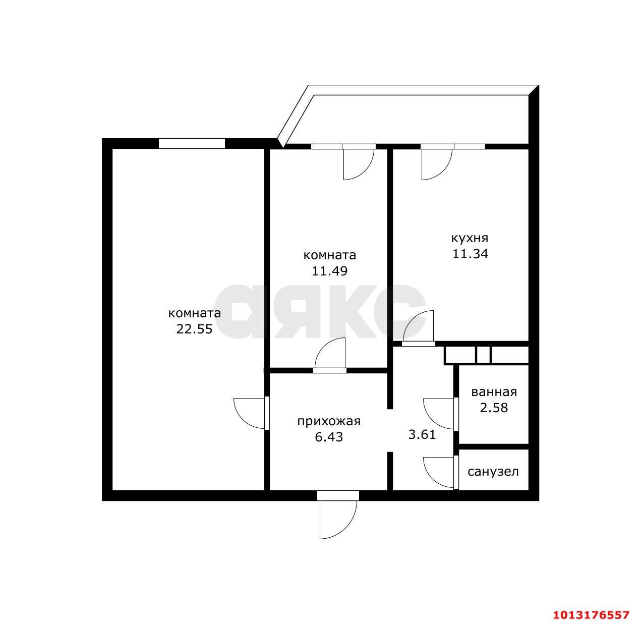 Фото №9: 2-комнатная квартира 59 м² - Краснодар, Краевая Клиническая Больница, ул. Восточно-Кругликовская, 51
