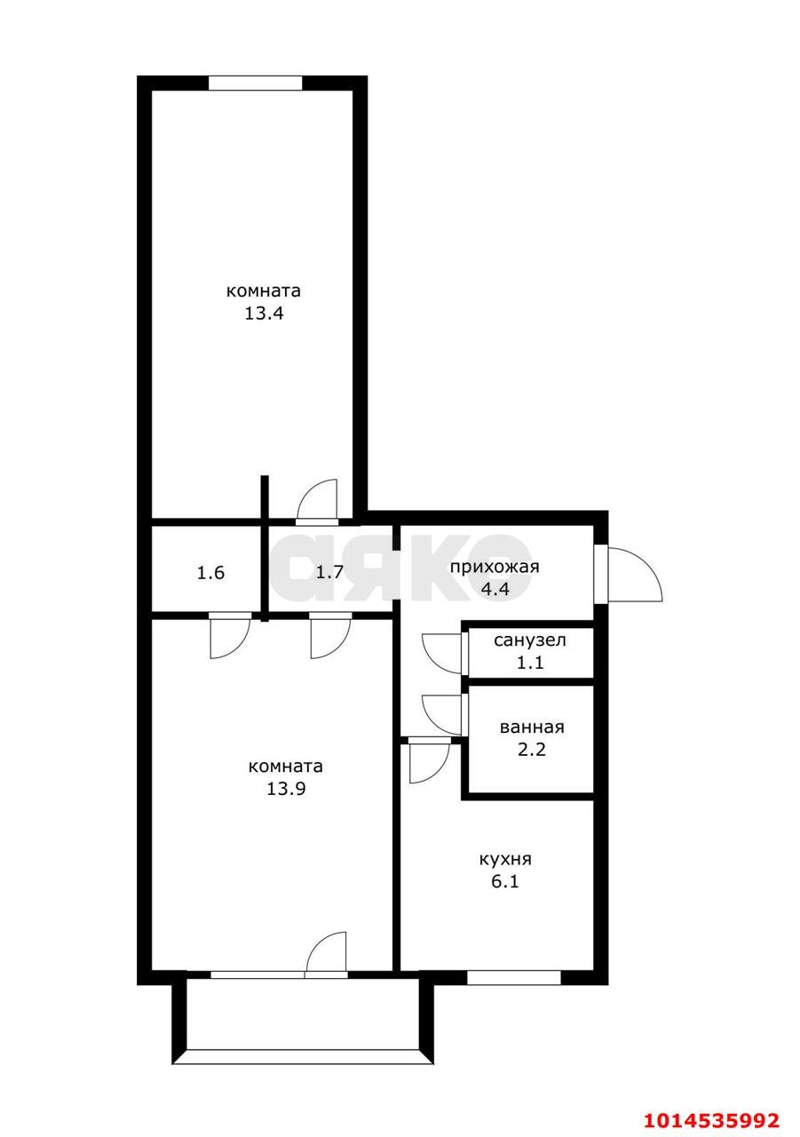 Фото №12: 2-комнатная квартира 48 м² - Краснодар, Черёмушки, ул. Айвазовского, 77