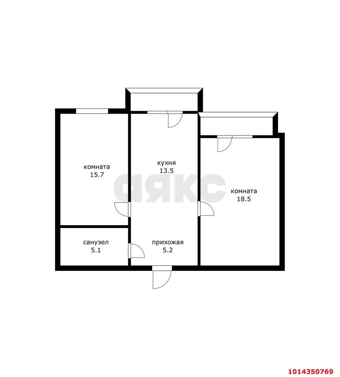 Фото №12: 2-комнатная квартира 66 м² - Краснодар, Краевая Клиническая Больница, ул. 1 Мая, 186