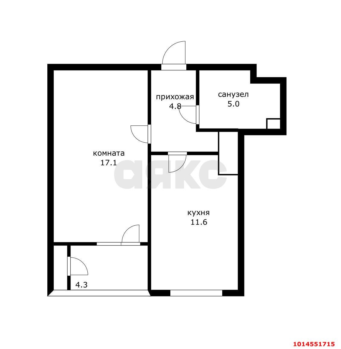 Фото №2: 1-комнатная квартира 38 м² - Анапа, жилой комплекс Парковый, ул. Парковая, 79к1