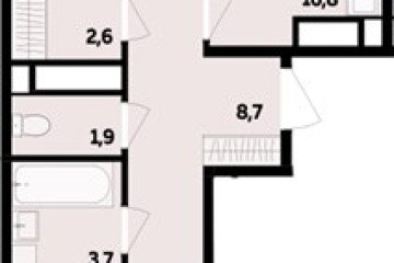 Фото №1: 2-комнатная квартира 65 м² - Яблоновский, мкр. ЖК Мегасити, 