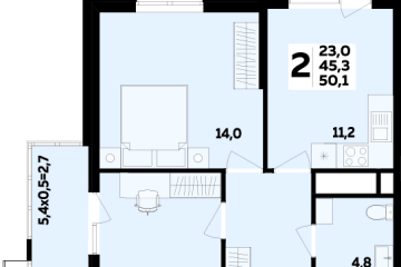 Фото №1: 2-комнатная квартира 50 м² - Новая Адыгея, 