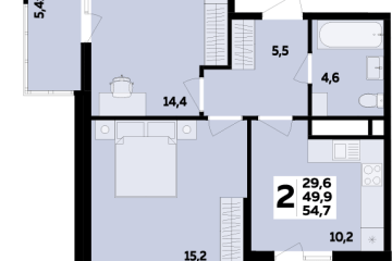 Фото №1: 2-комнатная квартира 54 м² - Новая Адыгея, 
