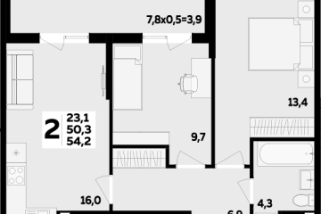 Фото №1: 2-комнатная квартира 54 м² - Новая Адыгея, 