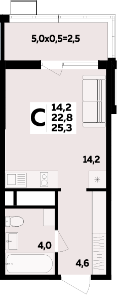 Фото №1: Студия 25 м² - Новая Адыгея, 