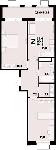 Фото №1: 2-комнатная квартира 64 м² - Новая Адыгея, 
