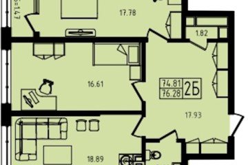 Фото №1: 2-комнатная квартира 76 м² - Майкоп, 
