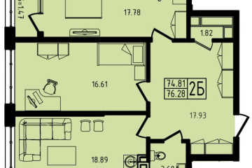 Фото №1: 2-комнатная квартира 76 м² - Майкоп, 