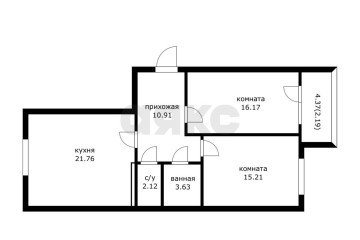 Фото №2: 2-комнатная квартира 73 м² - Краснодар, мкр. Достояние, ул. Григория Булгакова, 7к1