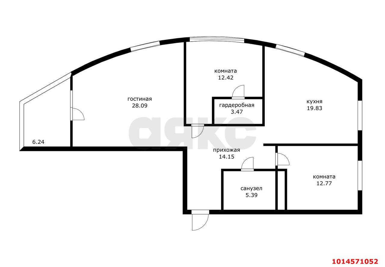 Фото №10: 3-комнатная квартира 100 м² - Краснодар, жилой комплекс Фреш, ул. имени Валерия Гассия, 4/7к1