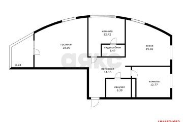 Фото №5: 3-комнатная квартира 100 м² - Краснодар, мкр. жилой комплекс Фреш, ул. имени Валерия Гассия, 4/7к1