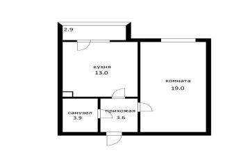 Фото №5: 1-комнатная квартира 39 м² - Адыгейск, ул. Эдепсукайская, 1/6