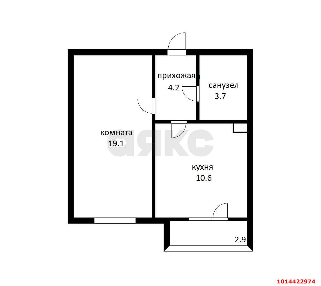 Фото №5: 1-комнатная квартира 38 м² - Адыгейск, ул. Эдепсукайская, 1/6