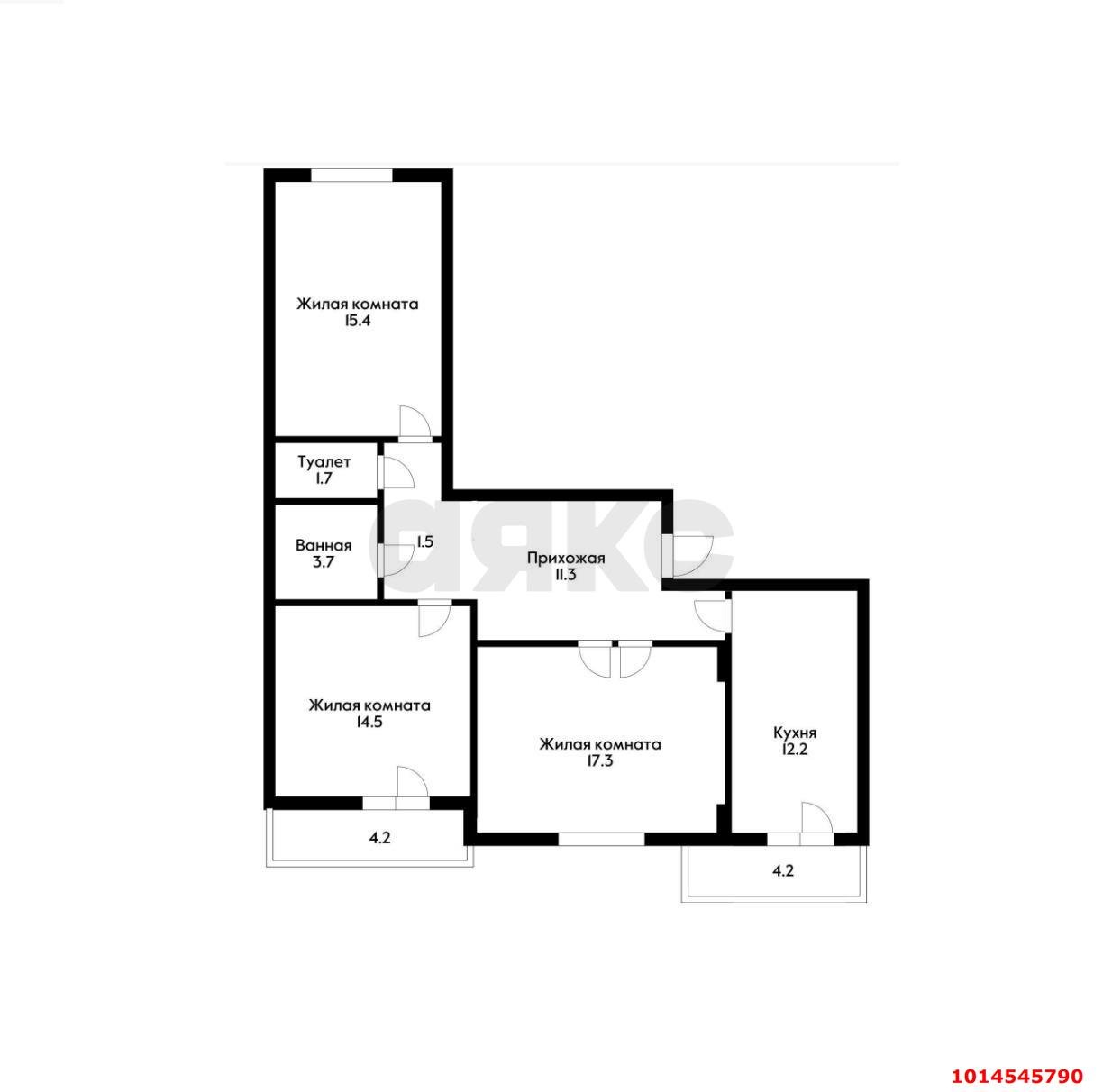 Фото №14: 3-комнатная квартира 80 м² - Краснодар, жилой комплекс Лиговский, ул. Героя Пешкова, 7