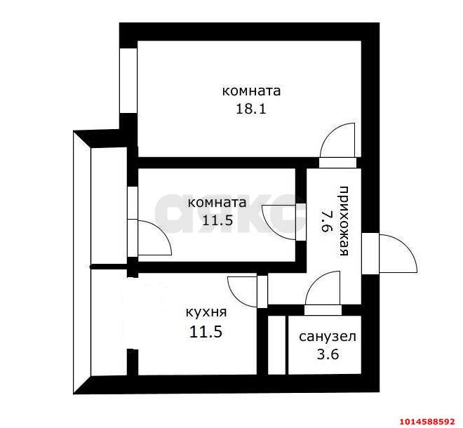 Фото №19: 2-комнатная квартира 55 м² - Краснодар, имени Петра Метальникова, ул. Петра Метальникова, 26
