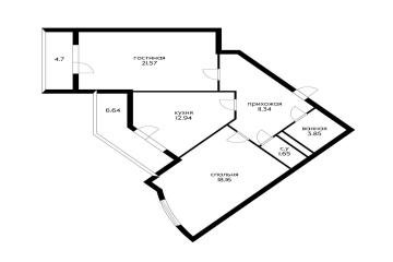 Фото №2: 2-комнатная квартира 67 м² - Краснодар, мкр. Центральный, ул. Октябрьская, 181/2