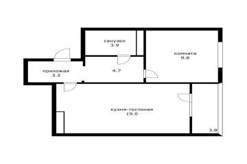 Фото №3: 1-комнатная квартира 44 м² - Краснодар, мкр. Молодёжный, ул. Душистая, 25