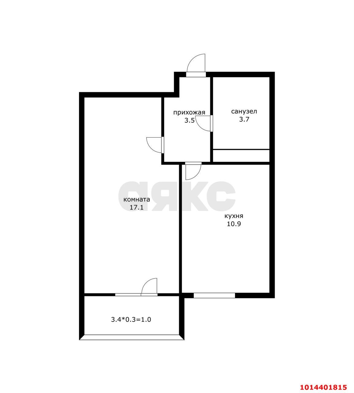 Фото №14: 1-комнатная квартира 38 м² - Краснодар, жилой комплекс Мечта, ул. им. Героя Яцкова И.В., 1/10