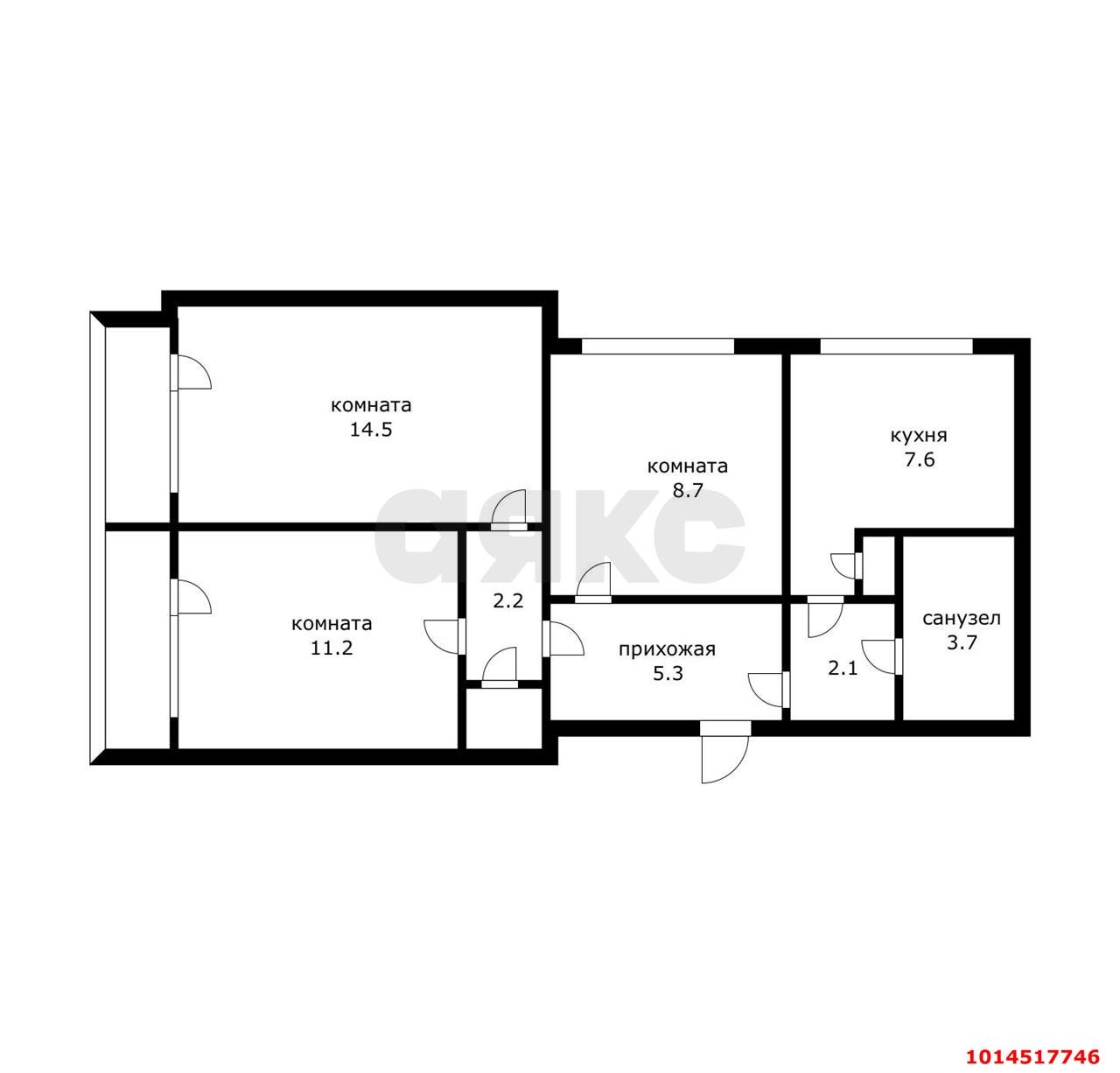 Фото №9: 3-комнатная квартира 56 м² - Краснодар, Гидростроителей, ул. имени Невкипелого, 21
