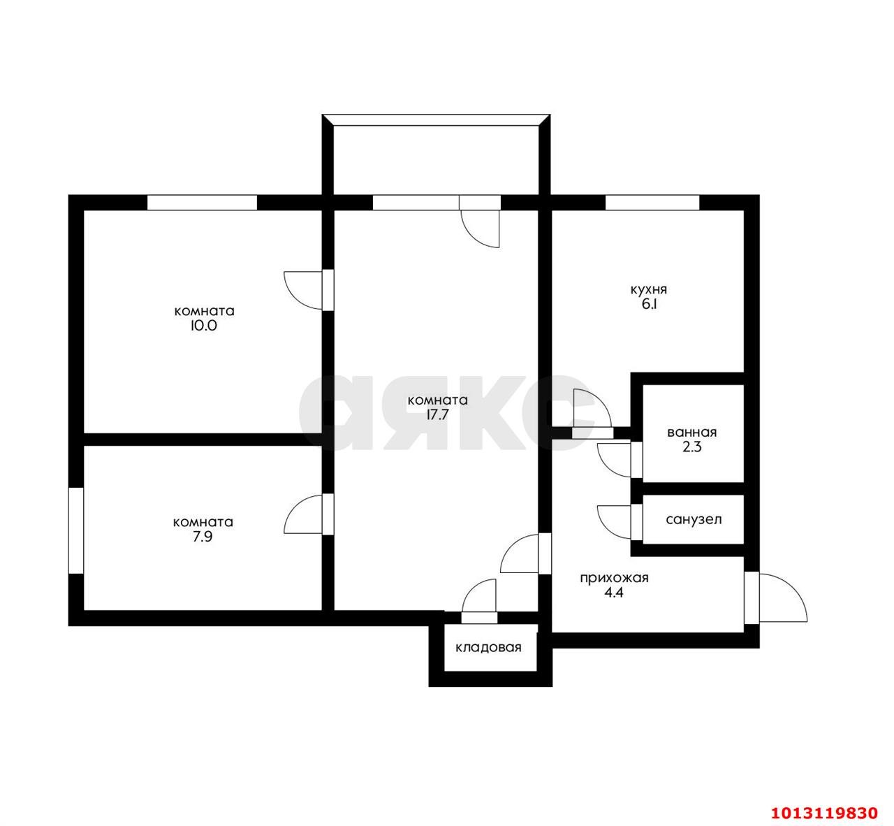 Фото №14: 3-комнатная квартира 54 м² - Краснодар, Черёмушки, ул. Селезнёва, 118