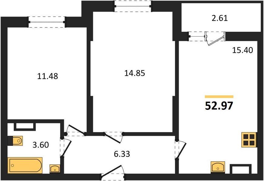Фото №1: 2-комнатная квартира 52 м² - Краснодар, мкр. Карасунский внутригородской округ