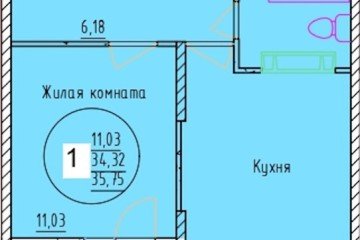 Фото №1: 1-комнатная квартира 35 м² - Краснодар, мкр. Карасунский внутригородской округ, 