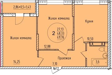 Фото №1: 2-комнатная квартира 49 м² - Краснодар, мкр. Карасунский внутригородской округ, 