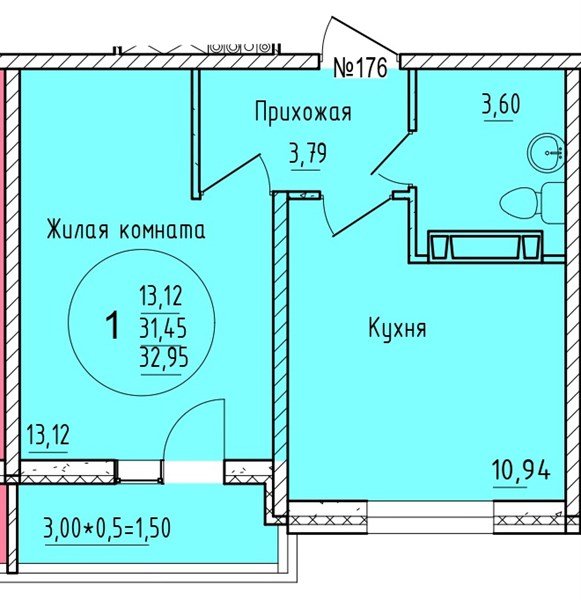 Фото №1: 1-комнатная квартира 32 м² - Краснодар, мкр. Карасунский внутригородской округ