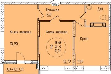Фото №1: 2-комнатная квартира 51 м² - Краснодар, мкр. Карасунский внутригородской округ, 