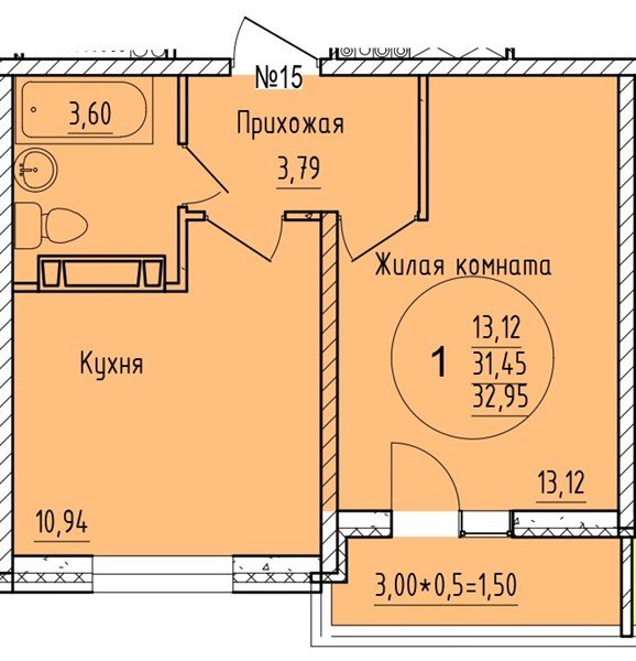 Фото №1: 1-комнатная квартира 32 м² - Краснодар, мкр. Карасунский внутригородской округ