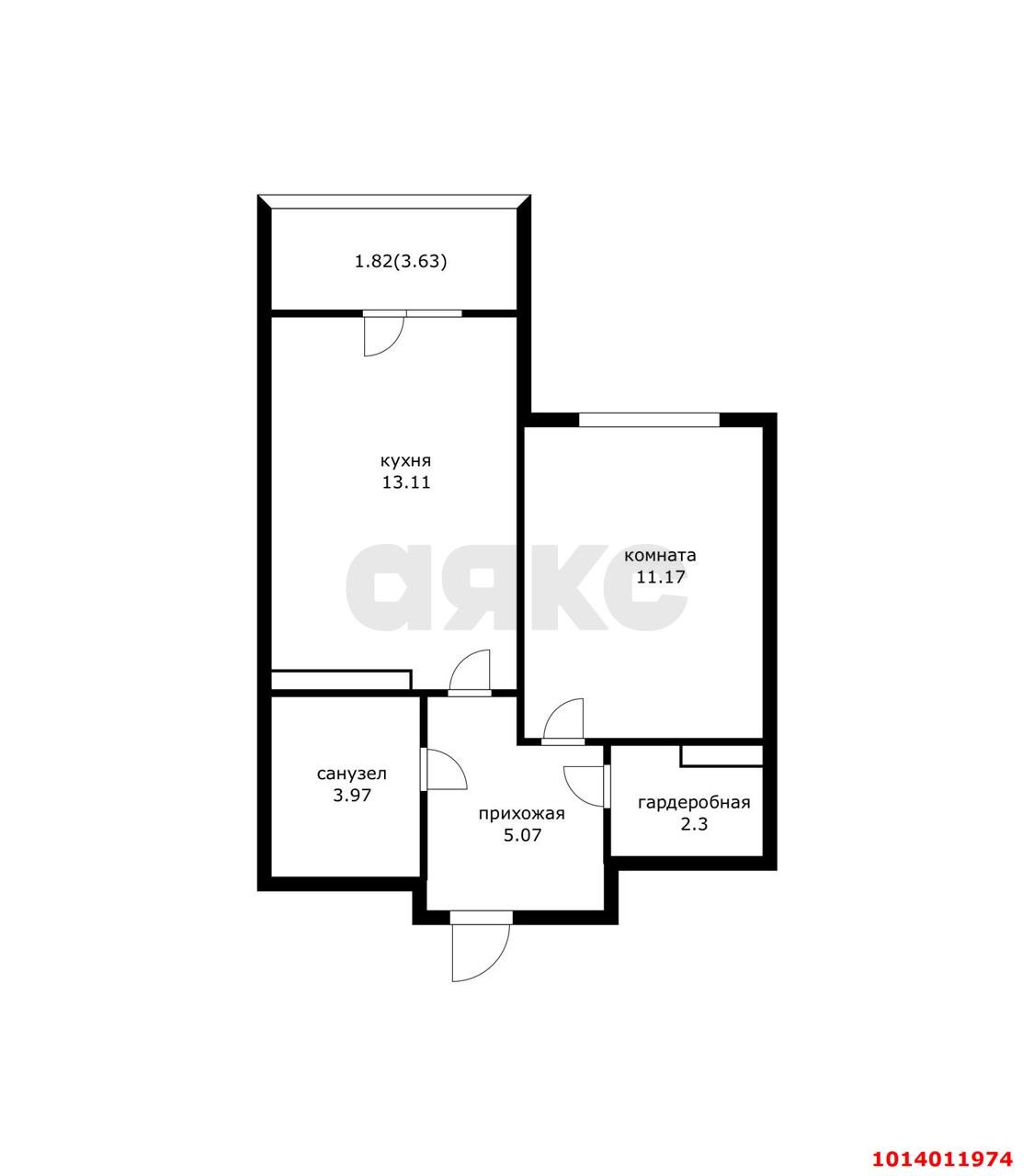 Фото №4: 1-комнатная квартира 37 м² - Северская, ул. Западная, 27/9