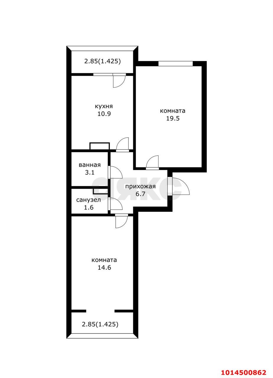 Фото №8: 2-комнатная квартира 60 м² - Краснодар, жилой комплекс Новелла, ул. Питерская, 40