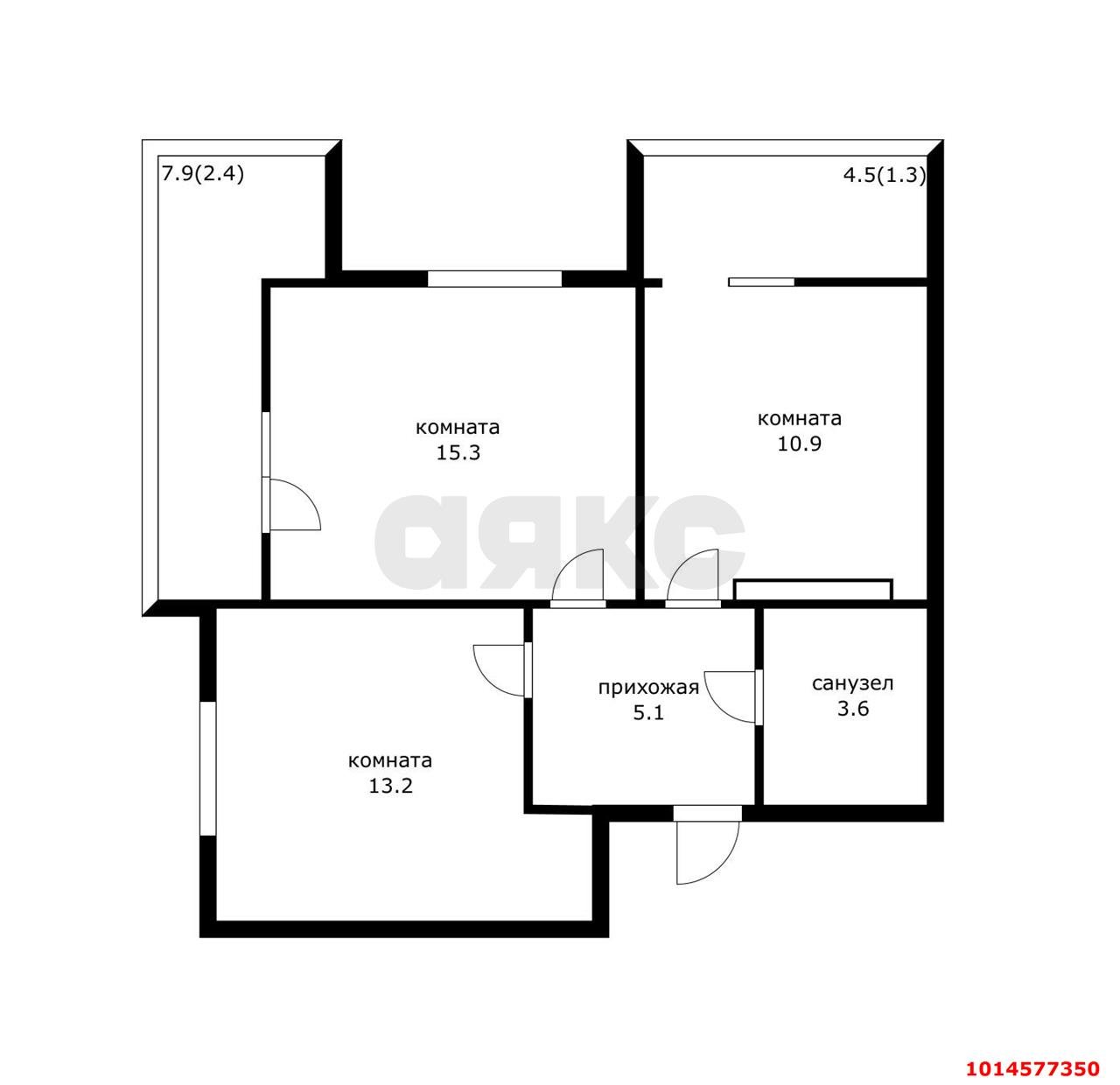 Фото №7: 2-комнатная квартира 58 м² - Краснодар, жилой комплекс Отражение, ул. Конгрессная, 41