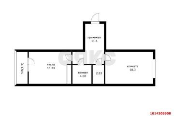 Фото №2: 1-комнатная квартира 51 м² - Краснодар, мкр. Западный внутригородской округ, ул. имени Дзержинского, 95