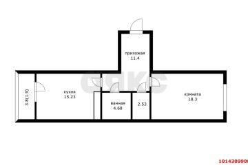 Фото №2: 1-комнатная квартира 51 м² - Краснодар, мкр. жилой комплекс Аврора, ул. имени Дзержинского, 95