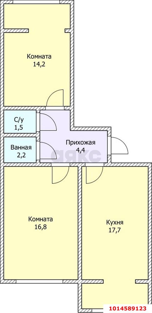 Фото №11: 2-комнатная квартира 58 м² - Краснодар, Юбилейный, ул. Рождественская набережная, 35/1