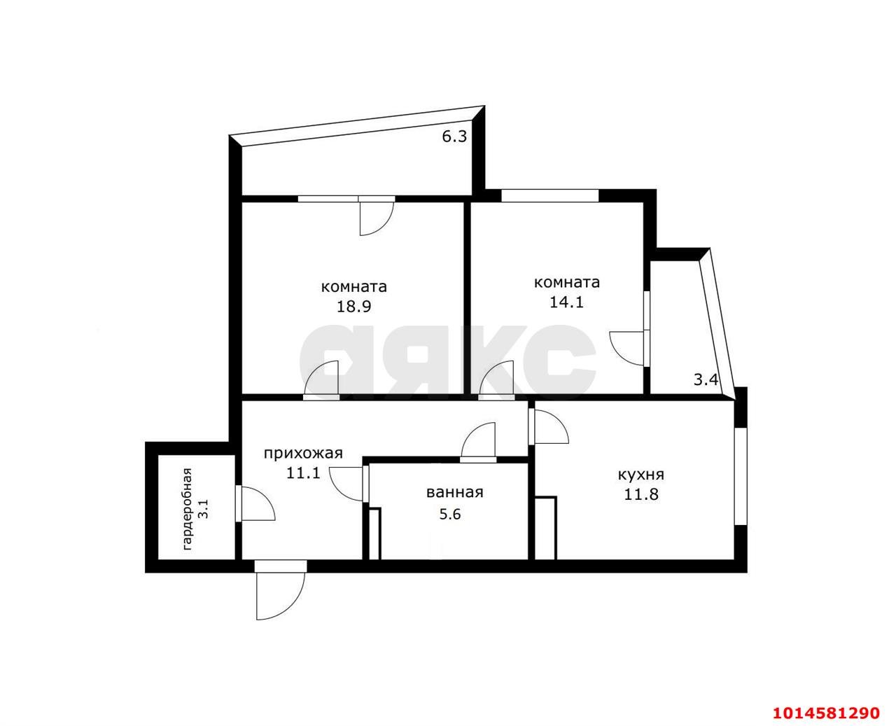 Фото №17: 2-комнатная квартира 74 м² - Краснодар, Карасунский внутригородской округ, мкр. Камвольно-суконный Комбинат, ул. Максима Горького, 34/1