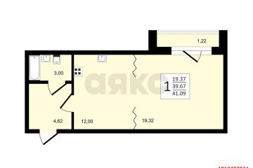 Фото №5: 1-комнатная квартира 40 м² - Краснодар, мкр. жилой комплекс Арбатский, ул. Цезаря Куникова, 18к10