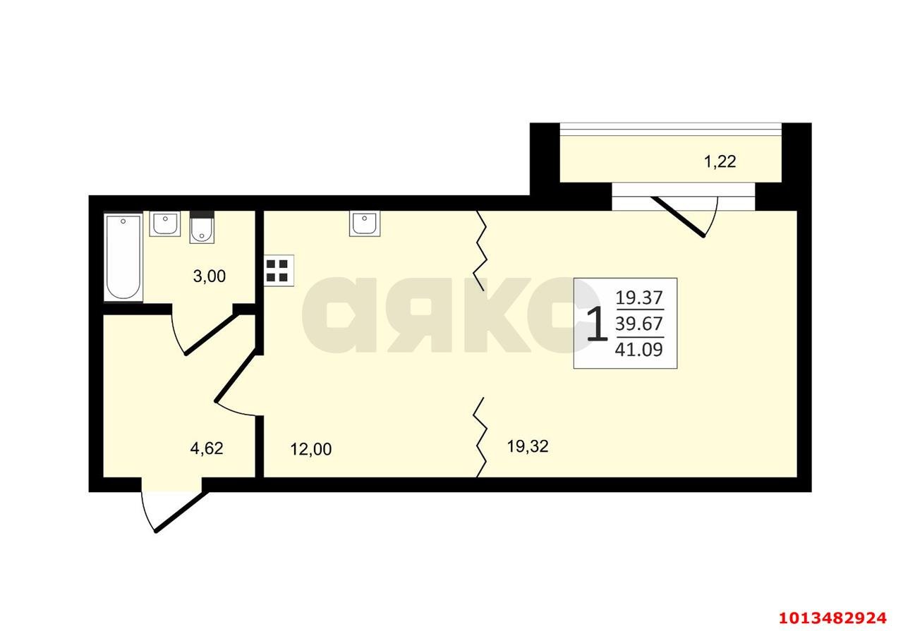 Фото №5: 1-комнатная квартира 40 м² - Краснодар, жилой комплекс Арбатский, ул. Цезаря Куникова, 18к10
