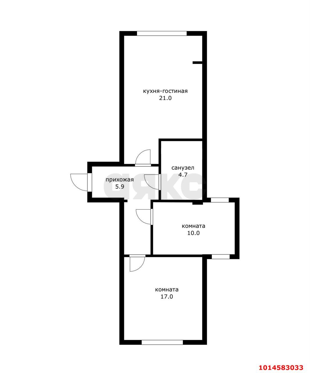 Фото №11: 2-комнатная квартира 59 м² - Новая Адыгея, жилой комплекс Речные просторы, ул. Тургеневское шоссе, 10к2