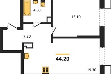 Фото №1: 1-комнатная квартира 44 м² - Краснодар, мкр. Прикубанский внутригородской округ, 
