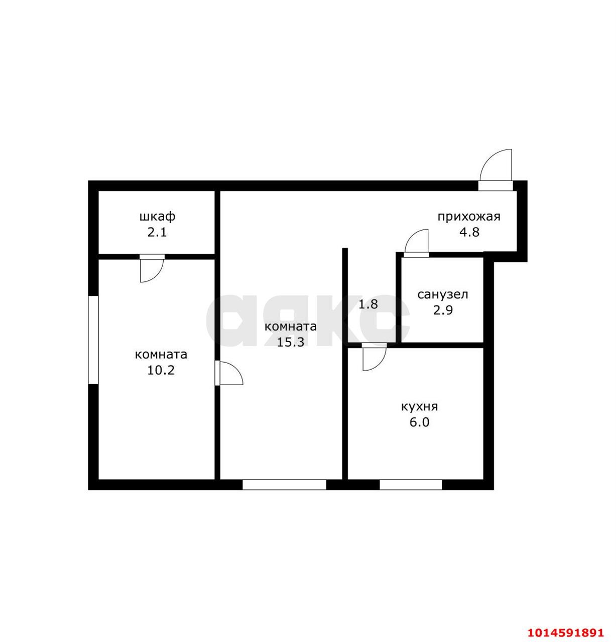 Фото №6: 2-комнатная квартира 43 м² - Краснодар, имени Н.И. Вавилова, 