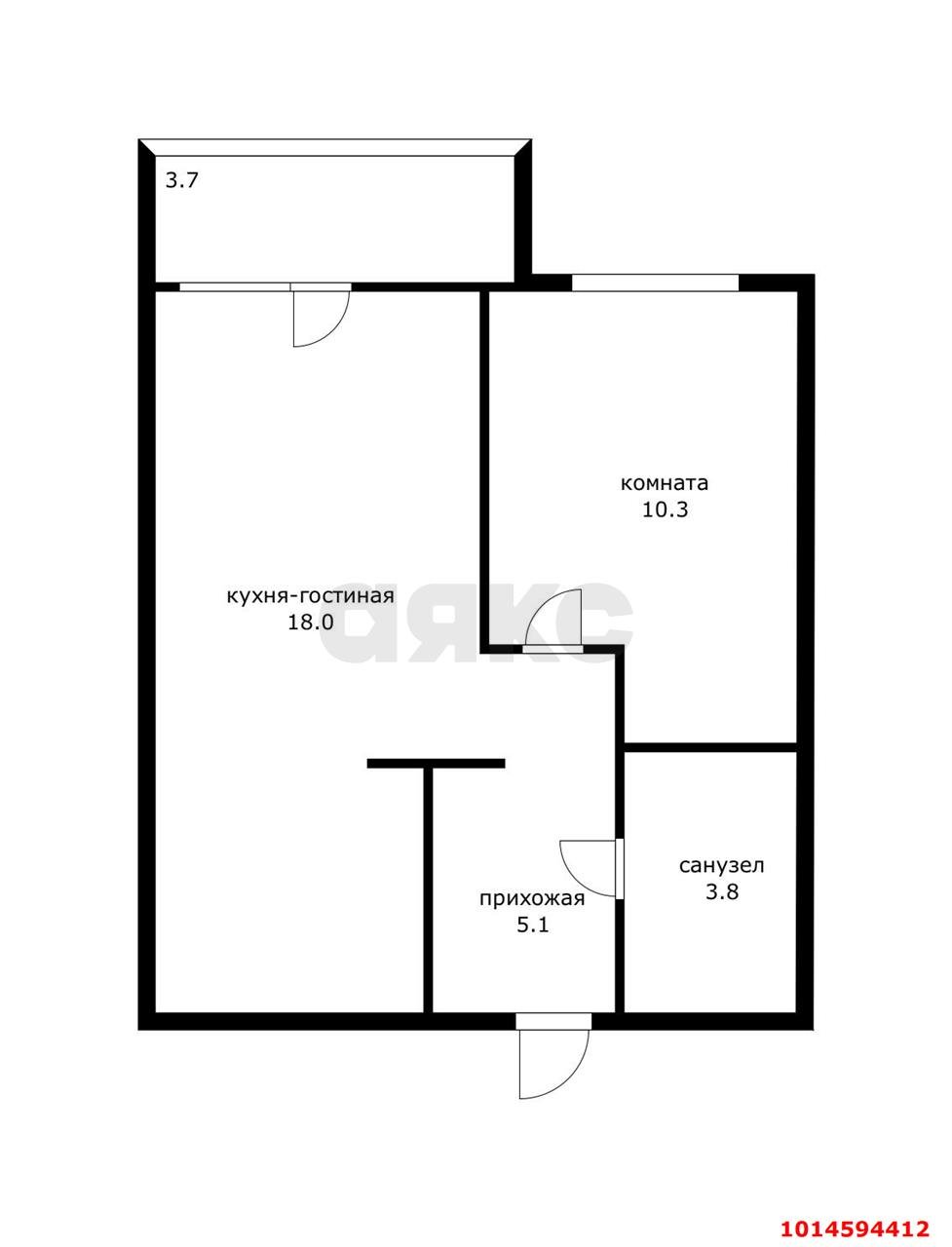 Фото №12: 1-комнатная квартира 42 м² - Краснодар, жилой комплекс Рассвет, ул. Гидростроителей, 67