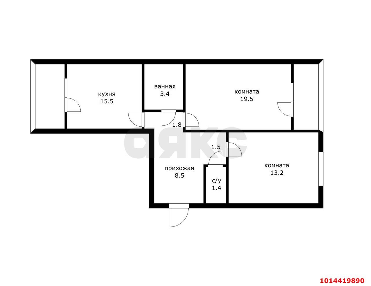 Фото №11: 2-комнатная квартира 72 м² - Краснодар, Восточно-Кругликовский, ул. им. Героя Яцкова И.В., 20